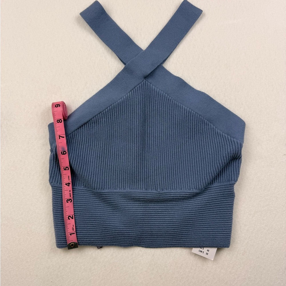 Abercrombie & Fitch Ottoman Rib Criss Cross Tank | Blue | Size M | NWT - Picture 7 of 7